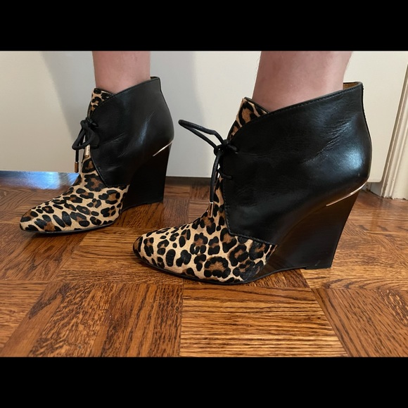 COACH Mercy Lace Up Booties - Leather & Leopard - Picture 8 of 8